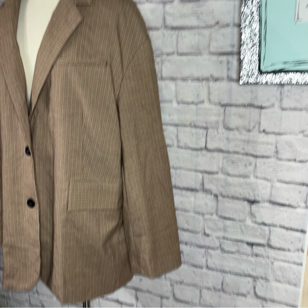 Free People oversized checked blazer in taupe plaid - Picture 7 of 16